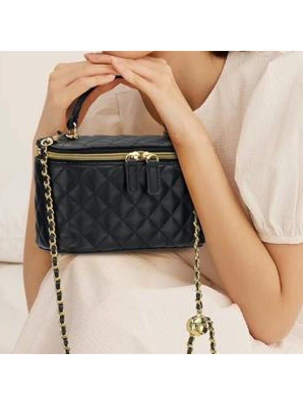 Mini Quilted Box Crossbody Bags for Women, Small Square Designer Clutch Purses